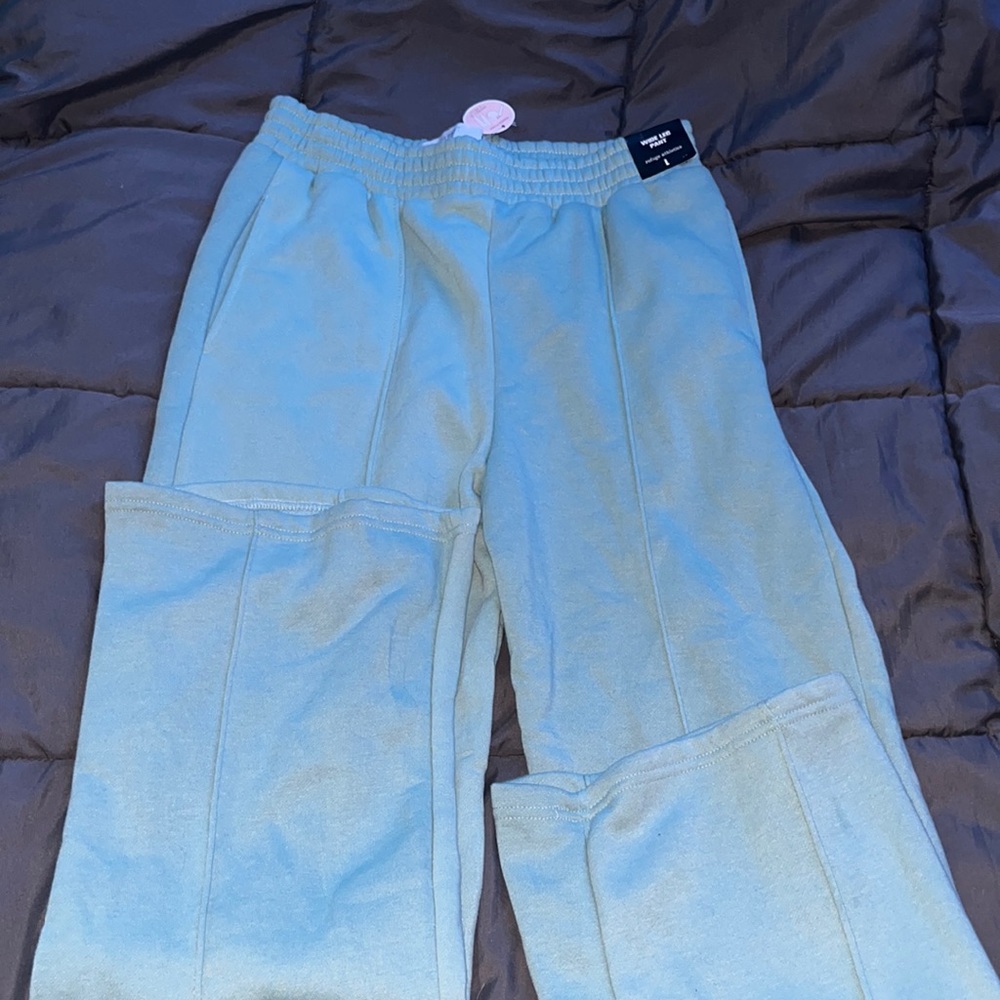 refuge athletics (found at H&M) mint green wide leg sweatpants